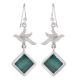 92.5 Sterling Silver Earings New Dessign Malachite Floral Fancy Earrings