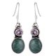 92.5 Sterling Silver Earings Tanzanite And  Malachite Earrings