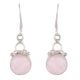 92.5 Sterling Silver EarringsNatural Pink Crystal Rose Quartz