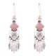 92.5 Sterling Silver Earrings  Pink Rose Quartz Chandelier Earrings