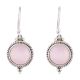 92.5 Sterling Silver Earrings Starry Rosy Quartz Hook Earrings