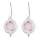 92.5 Sterling Silver Earrings Starry Rosy Quartz Hook Earrings