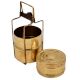 Brass Tiffin Box With Three Compartments And Handle