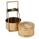 Small Brass Indian Two Compartment Tiffin Box Set (or Dabba)