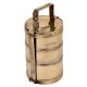 Handcrafted Brass Three Compartment Tiffin Box