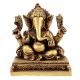 Handmade Brass Ganesha Statue With Pillows Blessing God Figurine