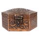 Copper Storage Box Embossed Six Sided Handmade Box