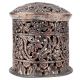 Copper Box With Lid Jali Cut Work Round Box