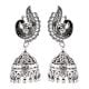 Peacock 92.5 Sterling Silver Earrings Engraved  Jhumkis