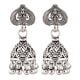 92.5 Sterling Silver Earrings Leaf Dome Shaped Traditional Jhumkis