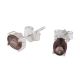 92.5 Sterling Silver Minimal Earrings  Smoky Quartz Cut Stone Stud Earrings