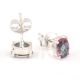 92.5 Sterling Silver Mystic Topaz Cut Stone Semi Precious Stud Earrings