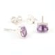 92.5 Sterling Silver Earrings Semi Precious Amethyst Gemstone Stud Earrings