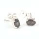 92.5 Sterling Silver Earrings Semi Precious  Cloudy Quartz Gemstone Stud Earrings