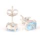 92.5 Sterling Silver Earrings Semi Precious Aquamarine Gemstone Stud Earrings