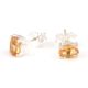 92.5 Sterling Silver Earrings Imperial Topaz Semi Precious  Gemstone Stud Earrings