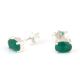 92.5 Sterling Silver Earrings Green Cubic Zirconia Semi Precious Gemstone Stud Earrings