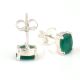 92.5 Sterling Silver Earrings Green Cubic Zirconia Semi Precious Gemstone Stud Earrings