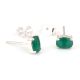 92.5 Sterling Silver Earrings Green Cubic Zirconia Semi Precious Gemstone Stud Earrings