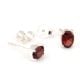 92.5 Sterling Silver Earrings Garnet Semi Precious Gemstone Stud Earrings