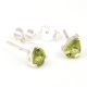92.5 Sterling Silver Earrings Semi Precious Green Chyrsolite Gemstone Stud Earrings
