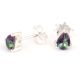 92.5 Sterling Silver Earrings Semi Precious Mystic Topaz Gemstone Stud Earrings