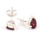 92.5 Sterling Silver Earrings Garnet  Cut StoneStud Earrings