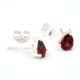 92.5 Sterling Silver Earrings Garnet  Cut StoneStud Earrings