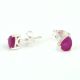 92.5 Sterling Silver Earrings  Cut Stone Pink Tourmaline Gemstone Stud Earrings