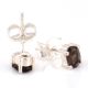 92.5 Sterling Silver Minimal Earrings Black Onyx Cut Stone Stud Earrings