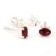 92.5 Sterling Silver Earrings Oval Garnet Gemstone Stud Earrings