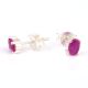 92.5 Sterling Silver Earrings Pink Tourmaline Stud Earrings
