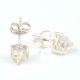 92.5 Sterling Silver Earrings Transparent Crystal Stud Earrings