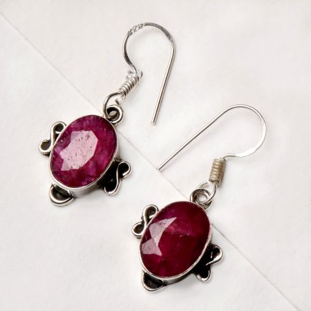 92.5 Pink Tourmaline Sterling Silver Earrings Semi Precious Stones Earrings