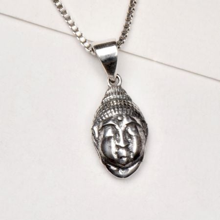 92.5 Sterling Silver Pendant  Buddhist Buddha Head Pendant