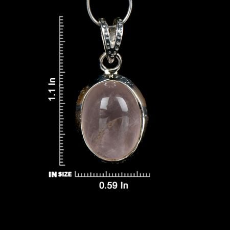 92.5 Sterling Silver Pendant Rose Quartz Oval Bezel Set Pendants