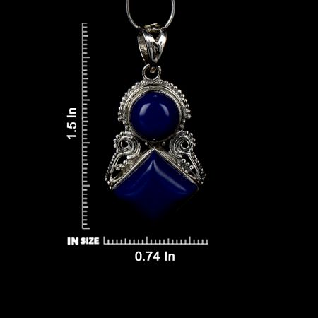 92.5 Sterling Silver Pendant Blue Tourmaline Gemstone Pendant