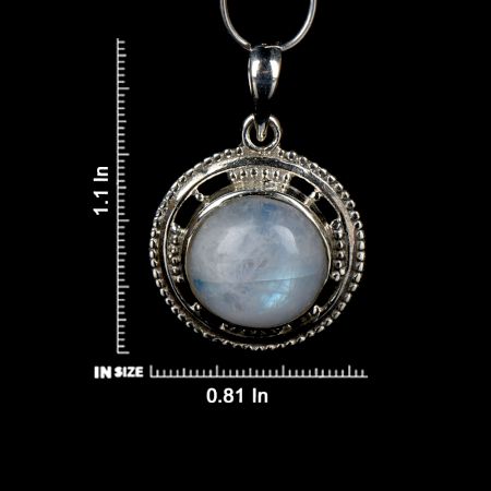 92.5 Sterling Silver Oval Moonstone Necklace Pendant