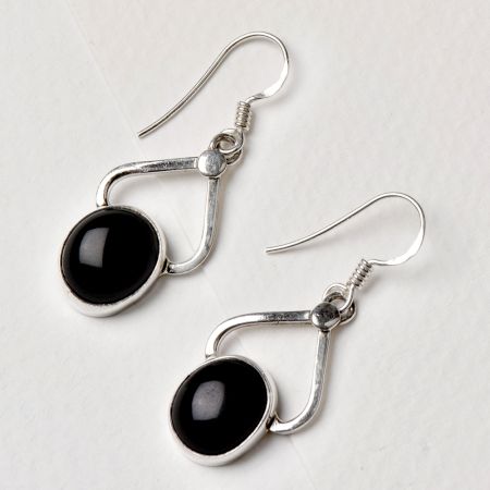 92.5 Sterling Silver Earrings Round Framed Drop Earrings For Women
