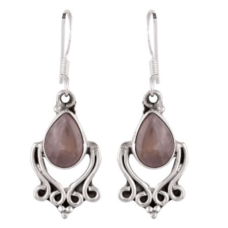 92.5 sterling Silver Earrings Sun star Round Aquamarine And Moonstone Dangler Earrings