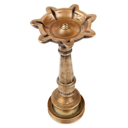 Brass Kerala Diya Oil Lamp for Home Temple Festival Decor