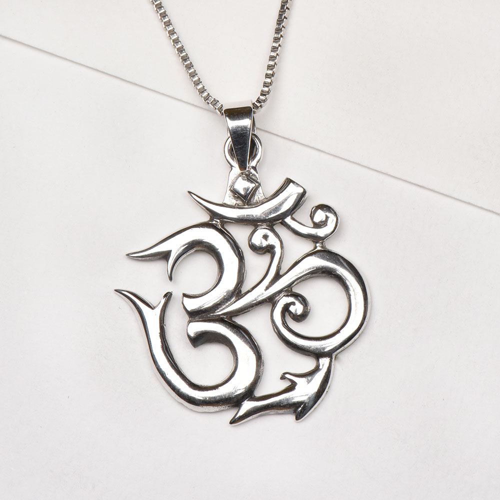 sterling silver om pendant