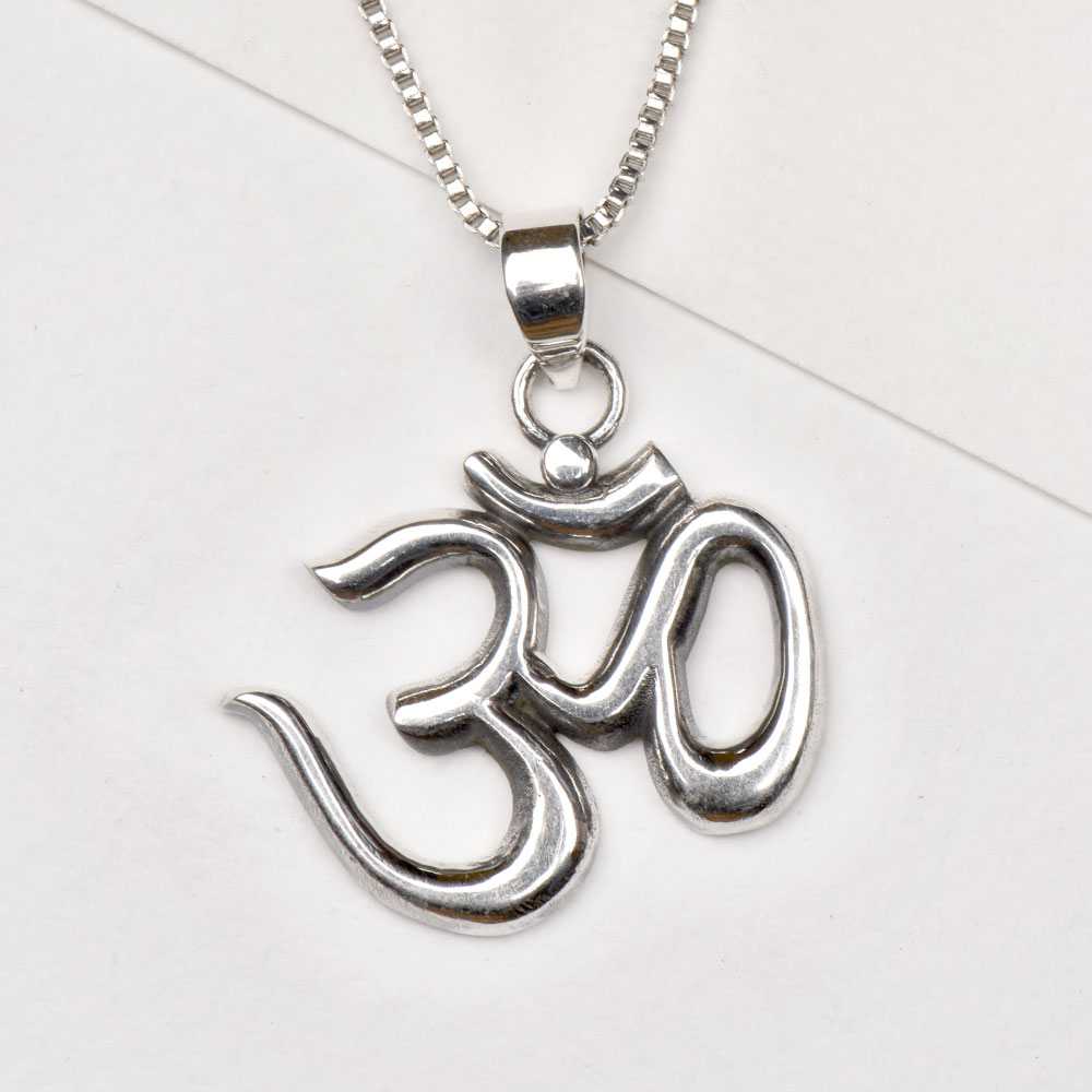 sterling silver om pendant
