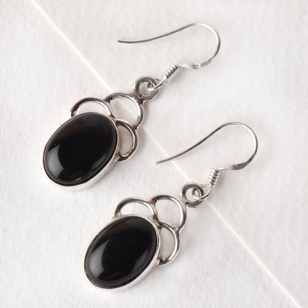 black designer earrings