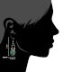 92.5 Sterling Silver Earrings Floral Oval Malachite Drop Earrings for Girls