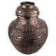 Copper Repousse Leafy Floral Hand Made Lidded Jar Or Pot