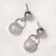 92.5 Sterling silver Earrings 2 Stone Drop Moonstone Earrings