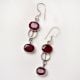 92.5 Sterling Silver Earrings Pink Tourmaline Dangler Drop Earrings