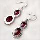 92.5 Sterling Silver Earrings Twin Round Pink Tourmaline Dangler Earrings