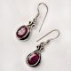 92.5 Sterling Silver Pink Tourmaline Stone Dangler Earrings